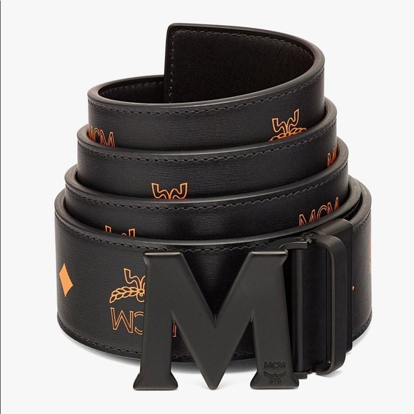 MCM unsex revisable orange one size belt (cut to size) - Picture 2 of 5